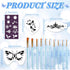 42 Pcs Face Paint Stencils Kits Includes 28 Reusable Facial Painting Stencils with 4 Stickers 10 Painting Brushes Plastic Tattoo Painting Template...