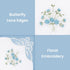 Selected Hanky Women's Cotton Handkerchiefs Flower Embroidered with Lace, Ladies Hankies 6 Pcs - Blue Floral...