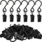 Stainless Steel S Hooks Curtain Clips, 50 Pack Hanging Party Lights Clips Hangers Gutter Photo, Art Craft Display, 2.4 Inch Long, Black...
