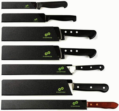 EVERPRIDE Chef Knife Sheath Set (7-Piece Set) Universal Blade Edge Cover Guards for Chef’s and Kitchen Knives – Durable, BPA-Free, Felt Lined, Stu...