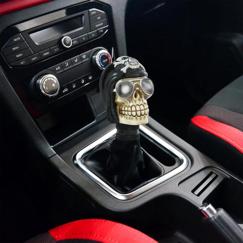 Arenbel Skeleton Gear Shift Stick Knob Skull Pilot Style Racing Speed Shifter Lever Handle Replacement Fit Most Manual Automatic Cars, Black...