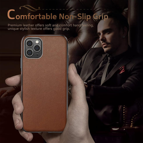 LOHASIC Designed for iPhone 12 Pro Max Case, Luxury Leather Business Premium Classic Cover Protective Cases Compatible with iPhone 12 Pro Max 5G 6...