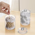 Plastic Clear Bathroom Accessories Set Complete 4 Pcs - Soap Dispenser, 2 Qtip Holder Jars and Toothbrush Holder, Counter Decor...