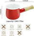 Enamel Milk Pot, Small Enamel Saucepan Milk Pot Butter Warmer 4 Inch 17 Oz Enamel Small Sauce Pan with Wooden Handle, Perfect Size for Heating Sma...