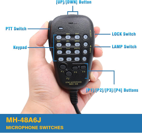 Handheld Microphone Speaker MH-48A6J with Button for YAESU FT-2900R FT-8900R FT-7900R FT-1807 FT-7800R FT-1900R FT-1500M FT-8500M radios......