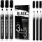 Black Acrylic Paint pens (6 Pack) Variety Pack - Extra Fine 0.7MM & Medium Tip 2-3MM - Water Based Paint Markers for Rock Painting, Stone, Ceramic...