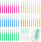 Zopeal 250 Pcs Interdental Brush for Braces Disposable Braces Flossers Dental Picks Floss Toothpick Dental Teeth Flossing Head Oral Hygiene Flosse...
