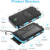 Annero Solar Charger, 38800mAh Power Bank, 15W Fast Charging Portable Phone Charger Waterproof External Battery Packs with Dual LED Flashlights, C...
