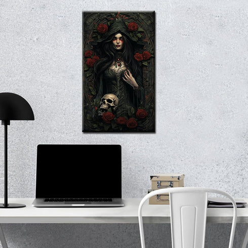 Tucocoo Witch Paint by Number for Adults Kids Red Roses DIY Canvas Painting by Numbers Acrylic Painting Arts Craft Decoration Painting Witch Kits ...