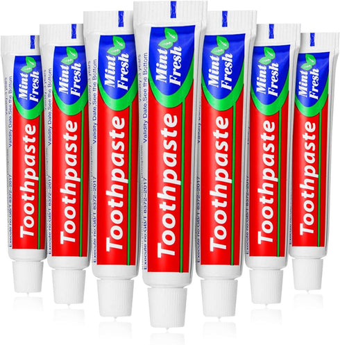 50 Tubes Bulk Travel Size Toothpaste,Extra Small 0.35oz Small Toothpaste Travel Size Bulk 0.8x3.5 inches Peppermint Mini Disposable Toothpaste for...