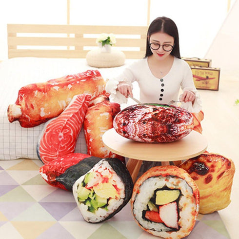 ChezMax Cute Plush Decorative Throw Pillow for Home Office Sofa Stuffed Back Cushion Creative for Home Sushi 18.1"...