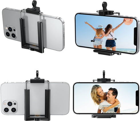 Tripod Phone Mount Holder - Adjustable Phone Holder Clip for Tripod iPhone Mount Adapter Cell Phone Clamp, Fits iPhone 15 14 13 12 Pro Max Galaxy ...