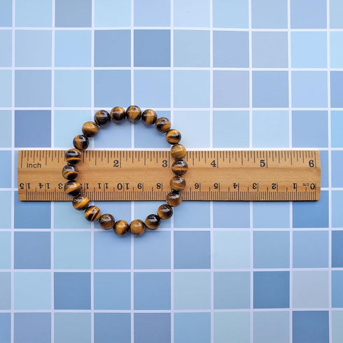 8mm Tiger Eye Stone Stretch Bracelet Round Beads Semi Gemstone for Elastic Bracelet 7.5"...