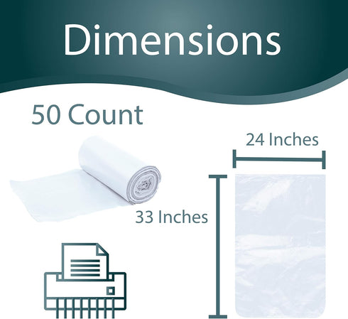 50 Paper Shredder Clear Bags - Perfect Size for Most Paper Shredders up to 15 Gallons...