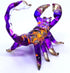 Scorpion Miniature Figurines Animals Hand Painted Blown Glass Art Gold Trim Collectible Gift Decorate, Orange Purple...