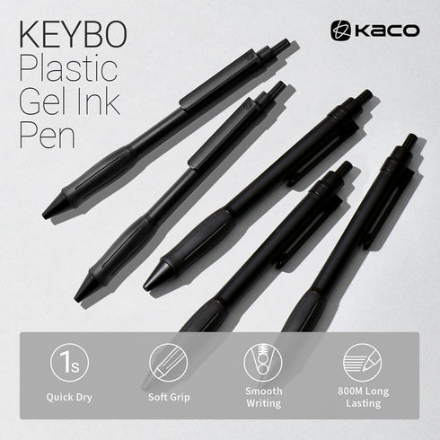 Kaco KEYBO Gel Ink Pens Black 5 Pieces 0.5mm Fine Point Aesthetic Pens School Office Supplies Stationery...