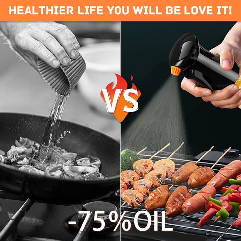 Olive Oil Sprayer for Cooking- 200ml Rotatable Nozzle Olive Oil Spray Bottle Premium Oil Mister with Brush Oil Spritzer for Air Fryer, BBQ, Salad,...