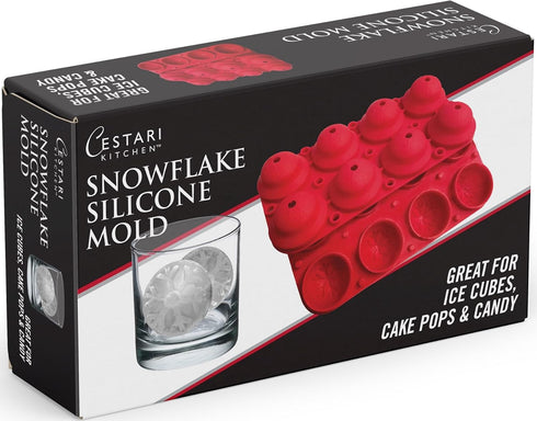 Silicone Snowflake Mold Set: Snowball Cake Pops, Candy Molds, and Christmas Ice Cube Molds- Heat Safe BPA Free Silicone Meets European Standards, ...