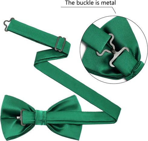 100% Silk Mens Bow tie Bowtie Tuxedo Wedding Solid Color Formal Bow Ties for Man...