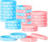 30 Pieces Gender Reveal Bracelets, Team Boy Silicone Wristbands Team Girl Gender Reveal Party Bracelets Team Both Rubber Wristband for Baby Shower...