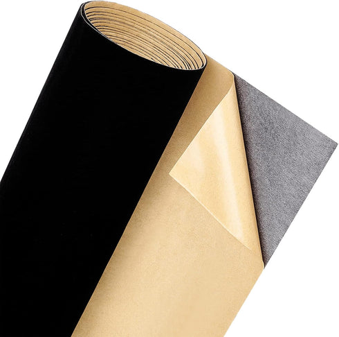 BENECREAT 157x9.8inch Black Self Adhesive Velvet Flock Liner Velvet Fabric for Jewelry Drawer Craft Fabric Upholstery Peel Sticker(0.8mm thick)...