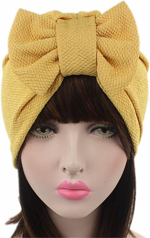 Qhome Womens Luxury Bow Turban Hat Stylish Chemo Cap Red...