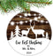 Our First Christmas as Mr & Mrs Deer Christmas 2024 Tree Ornament - Couple Newlywed (White and Brown)...