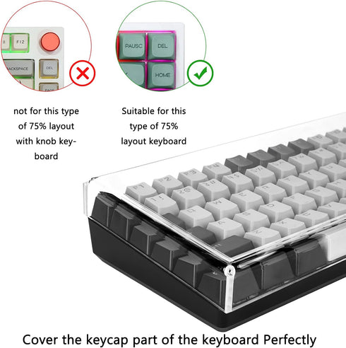 Geekria Keyboard Dust Cover, Keypads Cover for 75% Compact 84 Key Keyboard, Compatible with Logitech MX Mechanical Mini, Logitech POP Keys Mechani...