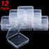 SATINIOR 12 Pack Clear Plastic Beads Storage Containers Box with Hinged Lid for Beads and More (2.75 x 2.75 x 0.67 Inch)...