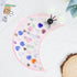 Bathroom Tray Organizer, 10'' Large Acrylic Moon-Shaped Vanity Tray Jewelry Tray for Perfume Cosmetic Candle Jewelry, Clear Pink Durable Decorativ...