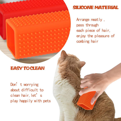 2pcs Pet Dog Cat Hair Remover, Pet Morning Block Brush,Hollow Silicone Cleaner Brush,Suitable for Pet,Interior,Furniture,Sofa...