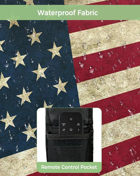 Outdoor TV Cover - American Flag Waterproof and Weatherproof 30"-32" LCD Movable Shield TV Display Screen Protector Outside Television Covers...