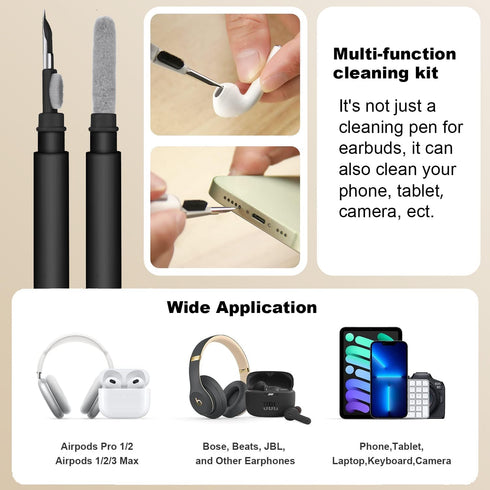 LOPIE Carbon Fiber Texture Case for AirPods 2nd Generation with Cleaner Kit - Vegan Leather Case Cover for AirPods 2nd / 1st Gen (2019/2016), Prot...