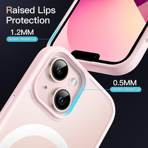 JETech Magnetic Case for iPhone 13 6.1-Inch Compatible with MagSafe, Translucent Matte Back Slim Shockproof Phone Cover (Pink)...