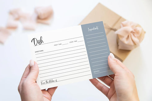 Dusty Blue Recipe Cards for Bridal Shower, Wedding Couple, Perfect for Any Special Occasions - 4x6, 25 Pack...