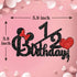 Happy 1/2 Birthday Cake Topper, Black and Red Glitter Mouse Theme Baby Shower Sign, Carton Theme Cake Decoration, 6 Months Birthday Party Supplies...