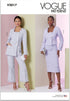 Vogue Misses' Close Lined Jacket, Pencil Skirt and Semi-Fitted High-Rise Pants Sewing Pattern Packet, Design Code V2017, Sizes 8-10-12-14-16, Mult...