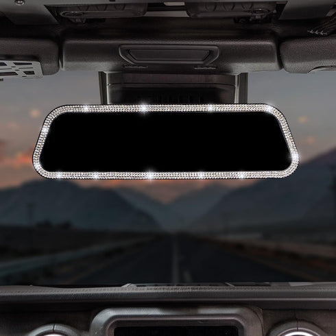 JoyTutus Bling Car Rear View Mirror, Interior Clip-on Wide Angle Rear View Mirror to Reduce Blind Spot...