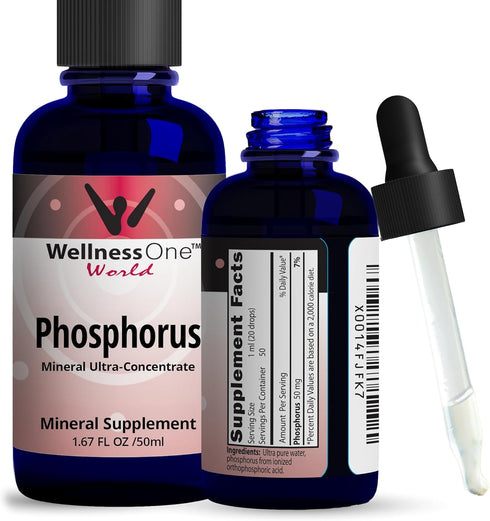 Liquid Phosphorus Supplements - Ionic Phosphorus Supplement from Ortho Phosphoric Acid for Healthy Bones & Teeth, Protein & Energy Production - No...
