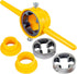 6PCS Pvc Thread Maker Tool, Reusable Pipe Threader Kit, Pipe Threader Plumbing Tool Kit Pipe Round Die Set Pipe Thread Die Kit with 1/2 Inch 3/4 I...