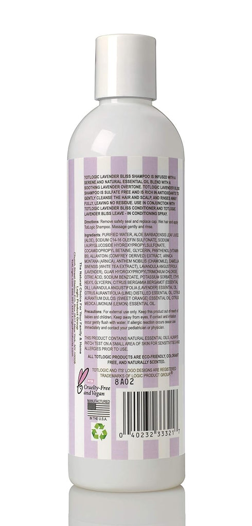 TotLogic Sulfate Free Baby Shampoo- Lavender Bliss Hair Care, 8 oz, No Phthalates, No Formaldehyde, Infused With Natural Antioxidants and Botanica...