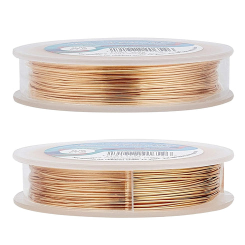 BENECREAT 21-Gauge Jewelry Wire (22 Yards) – Tarnish Resistant Light Gold Beading Wire for Bracelets, Necklaces & Crafting – Thin, Flexible Copper...
