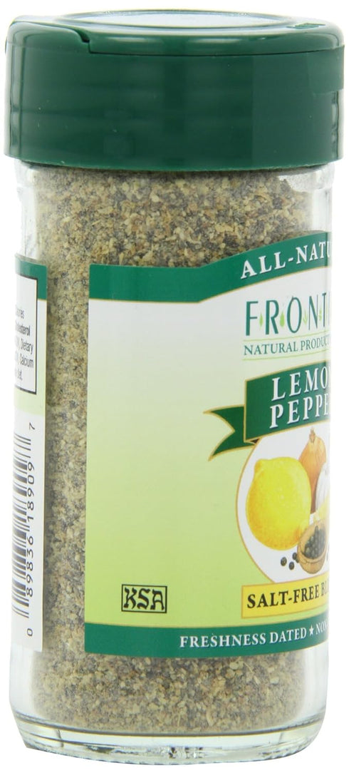 Frontier Seasoning Blends, Salt-Free Lemon Pepper, 2.08-Ounce Bottle...