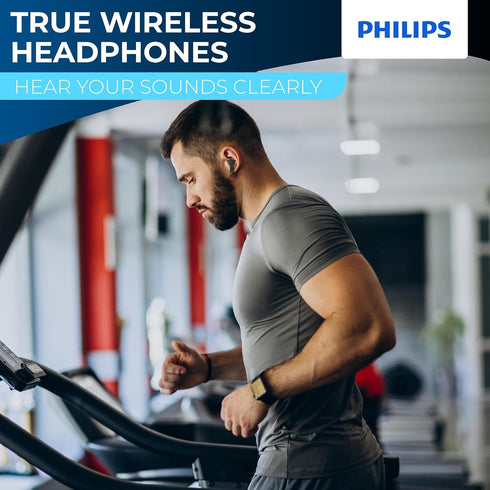PHILIPS True Wireless Earbuds, TWS Bluetooth 5.3 Headphones, 13mm Drivers, AI Mic for Clear Calls, IPX4 Waterproof, 15 Hours Playtime, Compatible ...