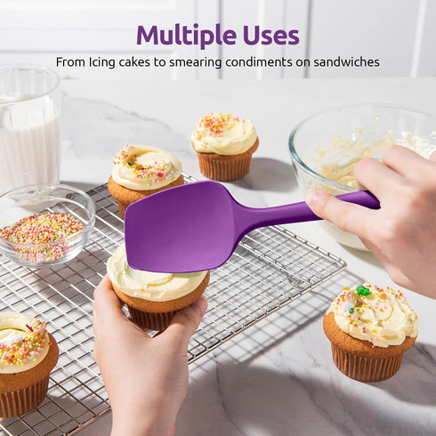 U-Taste Silicone Spoon Spatula Set, 600ºF High Heat Resistant Food Grade Flexible Rubber Scraper, Integrated Cooking Mixing Baking Kitchen Utensil...