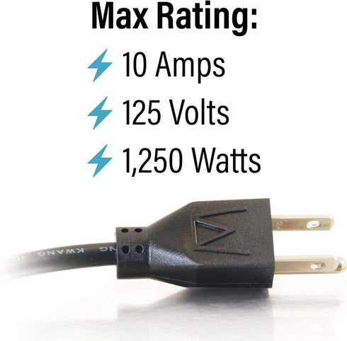 C2G 1FT Premium Universal Extension Cord - Power Extension Cord for TV, Computer, Monitor, Appliance & More (03137)...