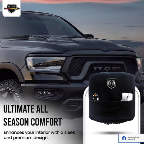Premium Console Armrest Cover for Dodge Ram (2010-2025) with Bucket Seats – Soft, Machine Washable Console Lid Protector – Easy to Install, Plush ...