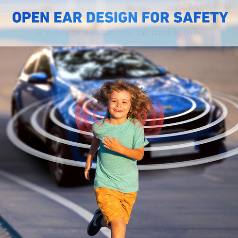 Kids Headphones, Bluetooth 5.2 Air Conduction Open Ear Headphones, 85dB Volume Limiting, Stereo Sound with Mic, IPX5 Waterproof, 20H Playtime, Per...