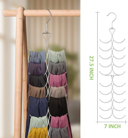 Legging Organizer for Closet, Yoga Pants Hanger 20 Storage Capacity, Space Saving Hanging Closet Organizers and Storage, Silver 1 Pack...