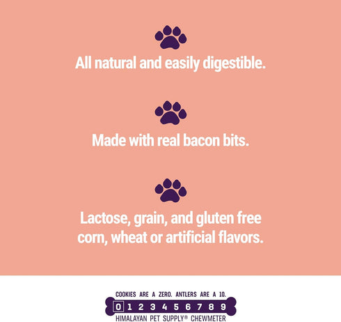 Himalayan Pet Supply Cubits with Bacon | Natural Training Treat | No Crumbs - No Sticky Mess | Gluten - Lactose - Soy - Grain Free | 3.5 oz per Po...